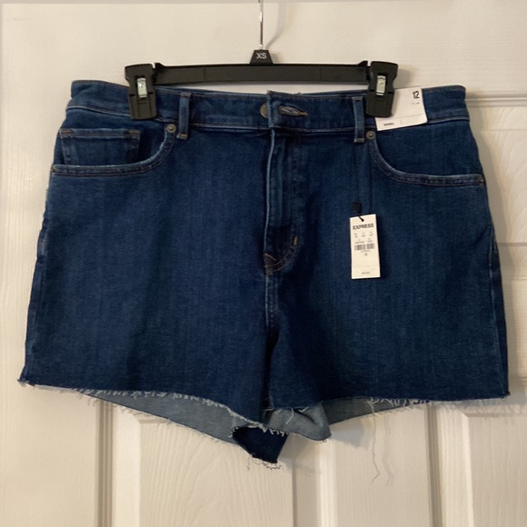 EXPRESS MIDI High Rise Jeans shorts size 12 brand new with tags - Picture 3 of 12